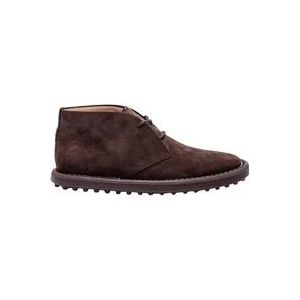 Tod's Bruine Leren Veterschoenen - Polaako Ideal , Brown , Heren , Maat: 44 EU