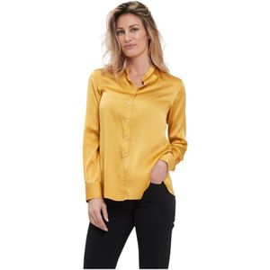 Caliban, Dames, Blouses & Shirts, Geel, Maat: 2XL