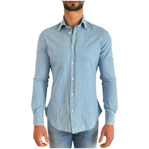 Roy Roger's, Heren, Overhemden, Blauw, Maat: S Katoen,