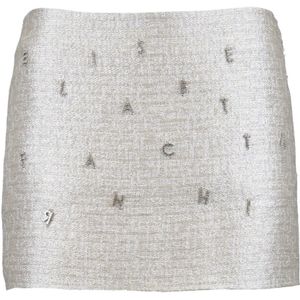 Elisabetta Franchi, Dames, Rokken, Grijs, Maat: M Katoen,