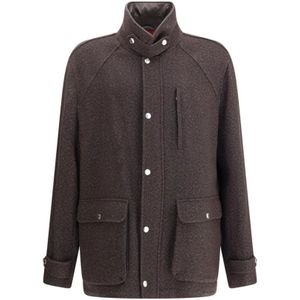 Brunello Cucinelli, Heren, Jassen, Bruin, Maat: 3XL Kasjmier,