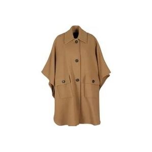 Pinko Midi Wollen Jas , Brown , Dames , Maat: XS