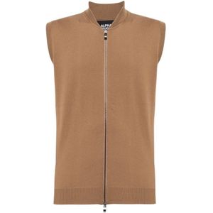 Alpha Studio, Heren, Jassen, Bruin, Maat: L Wol,