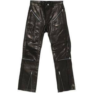 Rick Owens, Heren, Broeken, Zwart, Maat: M Leer,