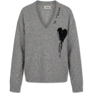 Zadig & Voltaire, Dames, Truien, Grijs, Maat: M Kasjmier,