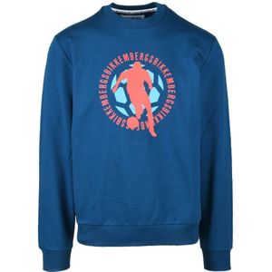 Bikkembergs, Heren, Sweatshirts & Hoodies, Blauw, Maat: XL Katoen,