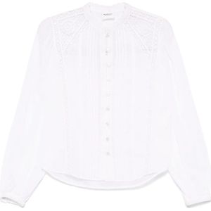Marant étoile, Dames, Blouses & Shirts, Wit, Maat: M Katoen,