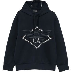 Emporio Armani, Heren, Sweatshirts & Hoodies, Blauw, Maat: 2XL
