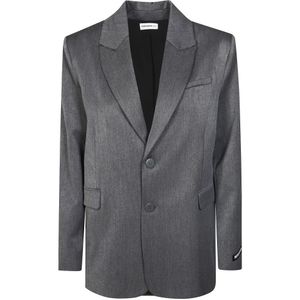 Patrizia Pepe, Heren, Jassen, Grijs, Maat: L Leer,