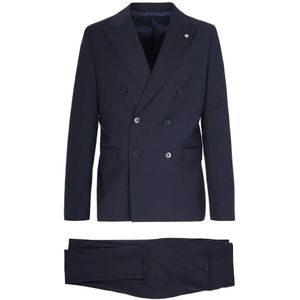 Manuel Ritz, Heren, Pakken, Blauw, Maat: 2XL Wol,