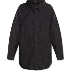 Balenciaga, Dames, Blouses & Shirts, Zwart, Maat: S Katoen,