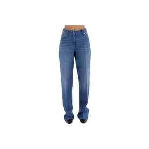 Versace Stone Wash Loose-fit Denim Jeans , Blue , Dames , Maat: W26