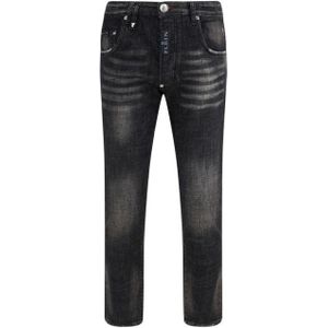 Philipp Plein - Monogram Patch - Jeans - Zwart - Katoen