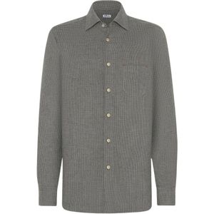 Kiton, Heren, Overhemden, Grijs, Maat: L Flanel,