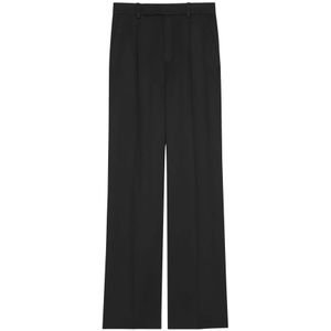 Saint Laurent, Dames, Broeken, Zwart, Maat: S Zijde,