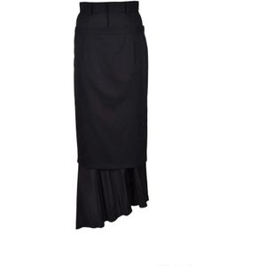 Maison Margiela, Dames, Rokken, Zwart, Maat: M Wol,