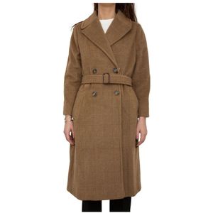 Max Mara, Dames, Mantels, Bruin, Maat: S Wol,