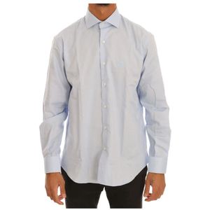 Roberto Cavalli, Heren, Overhemden, Blauw, Maat: M Katoen,