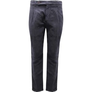 Berwick, Heren, Broeken, Blauw, Maat: S Linnen,