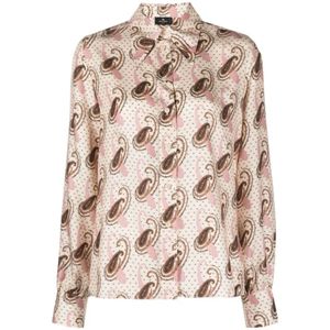 Etro, Dames, Blouses & Shirts, Roze, Maat: XS Zijde,
