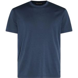 Tom Ford, Heren, Tops, Blauw, Maat: M Katoen,