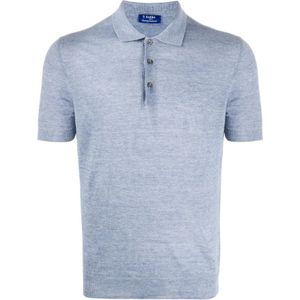 Barba, Heren, Tops, Blauw, Maat: 4XL Linnen,