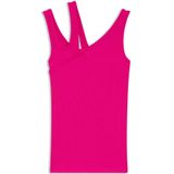Hugo - Tops - Roze - Dames - Mouwloos - Asymmetrische Uitsparing - Geribbelde Textuur