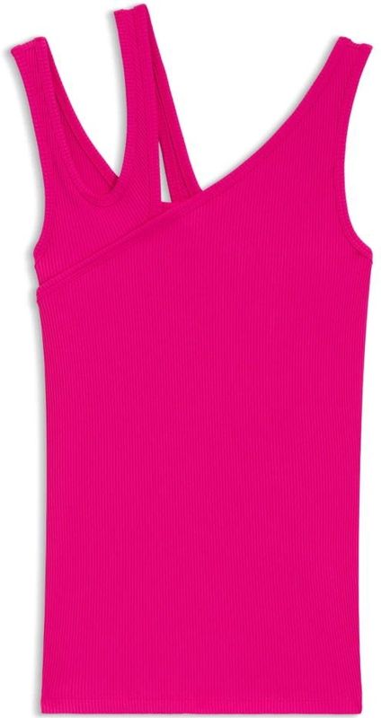 Hugo - Tops - Roze - Dames - Mouwloos - Asymmetrische Uitsparing - Geribbelde Textuur