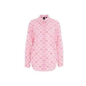 Pinko Rose Ss24 Dameskleding Shirt , Pink , Dames , Maat: S