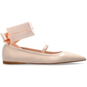 Ferragamo - Karice Ballet Platte Schoenen - Roze - Leer