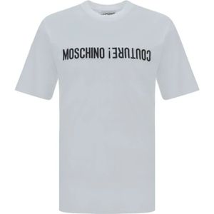 Moschino, Heren, Tops, Wit, Maat: S Katoen,