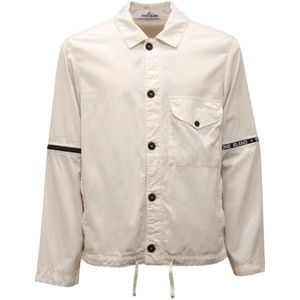Stone Island, Heren, Jassen, Beige, Maat: S Nylon,
