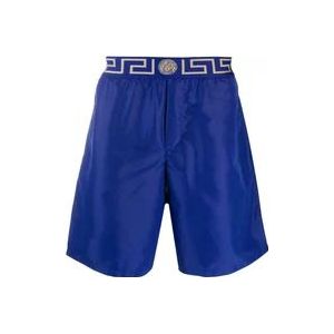 Versace Blauwe Greca Border Zwemshorts , Blue , Heren , Maat: M