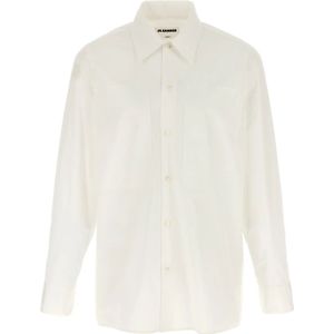 Jil Sander, Heren, Overhemden, Wit, Maat: L Katoen,