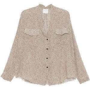 Forte Forte, Dames, Blouses & Shirts, Bruin, Maat: S Katoen,