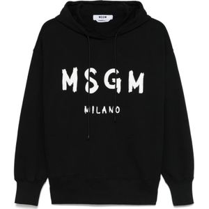 Msgm - Hoodie - Zwart - Dames - Nylon - Zwarte Zijde