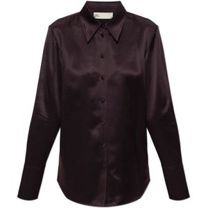 Tory Burch, Dames, Blouses & Shirts, Paars, Maat: XS Zijde,