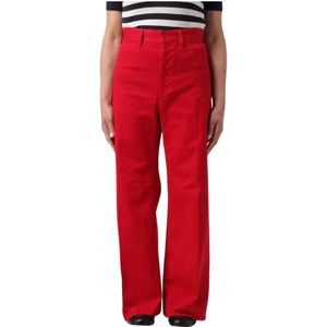 Polo Ralph Lauren, Dames, Broeken, Rood, Maat: S Katoen,