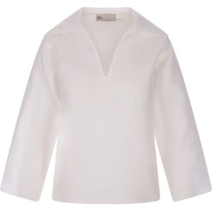 Tory Burch, Dames, Tops, Wit, Maat: S Zijde,