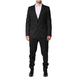 Dolce & Gabbana, Heren, Pakken, Zwart, Maat: XL Wol,