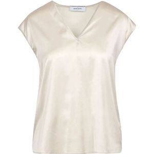 Gran Sasso, Dames, Blouses & Shirts, Beige, Maat: S Zijde,