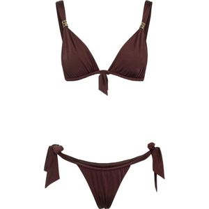 Elisabetta Franchi, Dames, Badkleding, Bruin, Maat: M Polyamide,