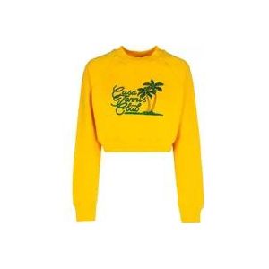 Casablanca Gele Tennis Club Sweatshirt , Yellow , Dames , Maat: S