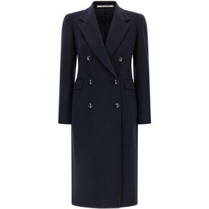 Tagliatore, Dames, Mantels, Blauw, Maat: XS Leer,