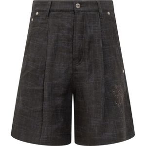 Off White, Heren, Korte broeken, Zwart, Maat: XS Linnen,