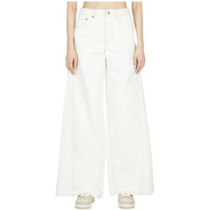 Moncler, Dames, Broeken, Wit, Maat: XL Katoen,