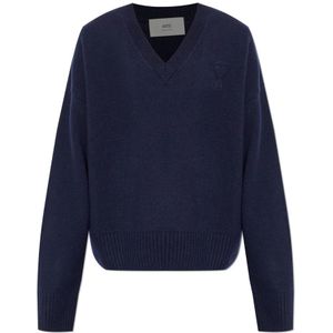 Ami Paris, Heren, Truien, Blauw, Maat: 2XL Wol,