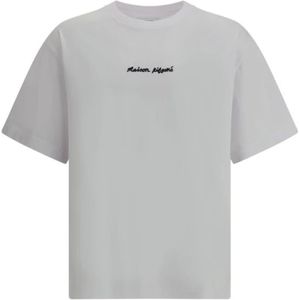 Maison Kitsuné, Heren, Tops, Wit, Maat: M Katoen,