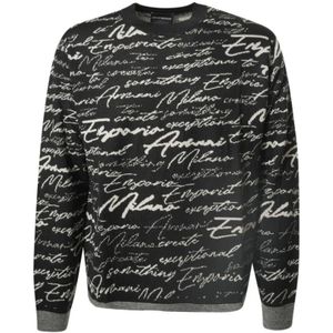 Emporio Armani, Heren, Truien, Zwart, Maat: L Wol,