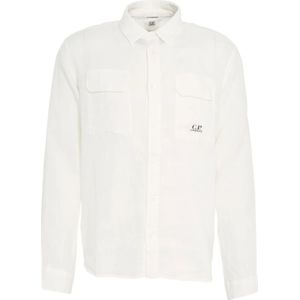 C.p. Company, Heren, Overhemden, Wit, Maat: XL Linnen,